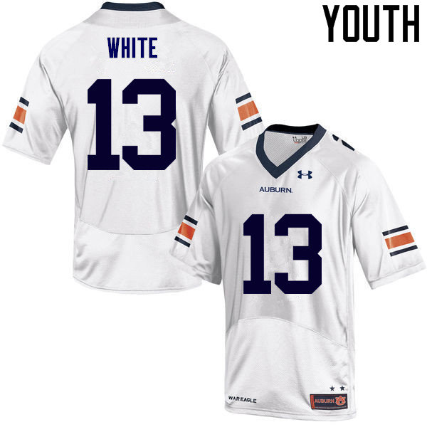 Youth Auburn Tigers #13 Sean White College Football Jerseys Sale-White - Click Image to Close